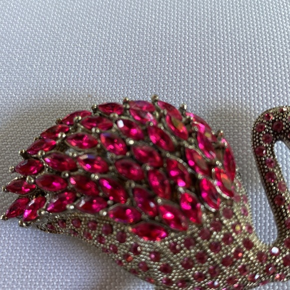 Vintage costume pink flamingo brooch - Picture 2 of 5